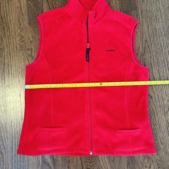 Red NY Jeans Fleece Zip up Vest Size L - Picture 6 of 7
